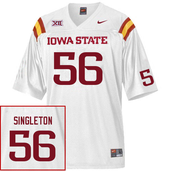 Iowa State Cyclones Men's #56 J.R. Singleton Nike NCAA Authentic White College Stitched Football Jersey KP42Z45DP
